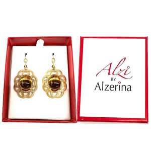Austrian crystals 24k Gold Plated Alzerina Jewelry Magnolia Earrings